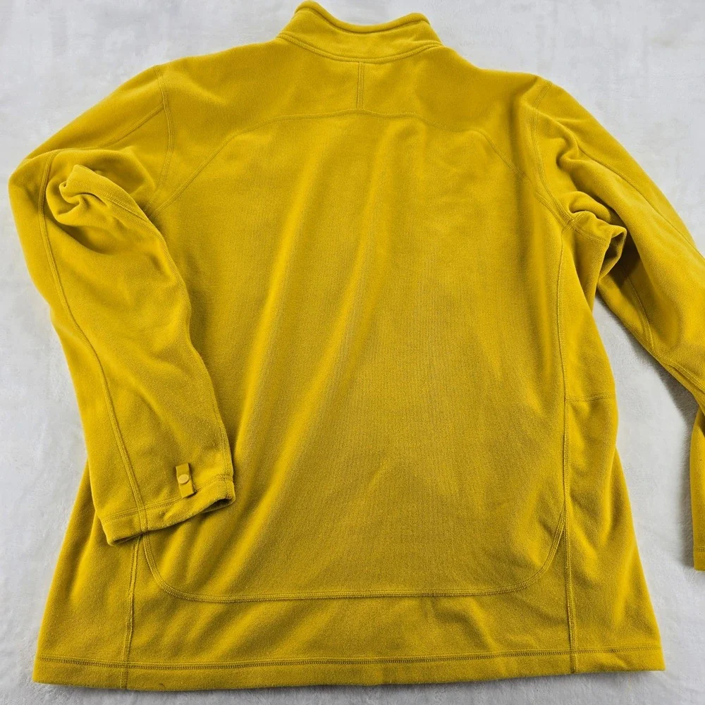 The North Face Fleece Jacket Mens XL Full Zip Yellow Mock Neck Outdoor Pockets